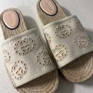 Gucci Women's Damita Gg Eyelet Espadrille Sandals